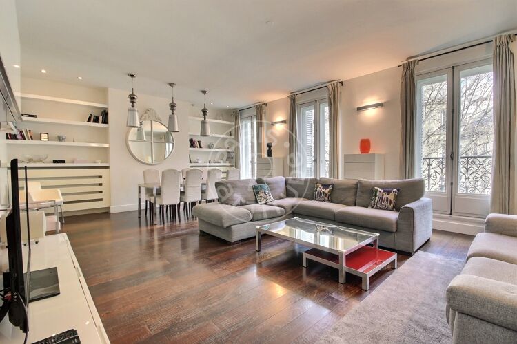 Living room - Furnished 4 bedrooms - Paris 75008 - 4335
