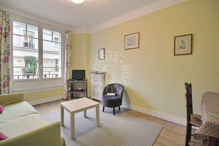 Salon Appartement meublé - 45m²  - 1 chambre - Buttes-Chaumont - Paris