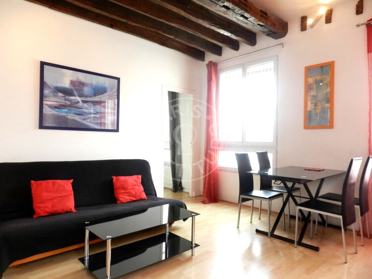 Living room - Furnished 2 bedrooms - Paris 75002 - 4389
