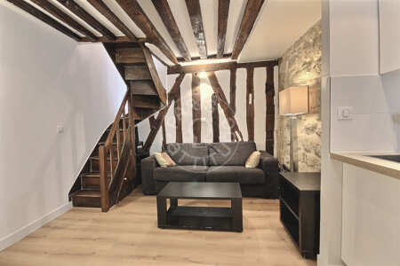 Living room Furnished duplex - 28m² - 1 bedroom - Châtelet - Paris