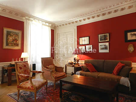 Salon Appartement meublé - 150m²  - 3 chambres - Saint-Germain - Paris