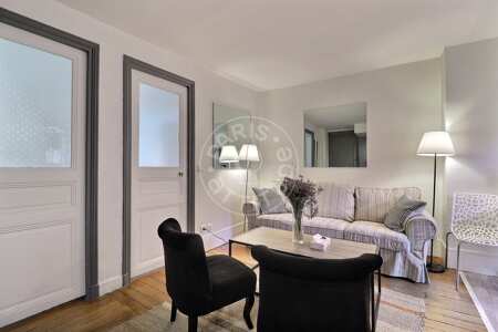 Living room Furnished apartment - 45m²  - 2 bedrooms - Tour Eiffel - Paris