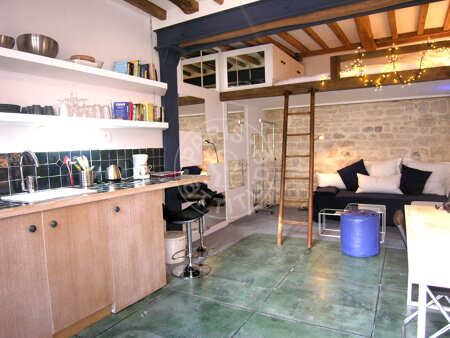 Sala Quitinete mobilado - 21m²  - Place Monge - Paris