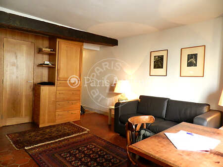 Salon Appartement meublé - 32m² - 1 chambre - Châtelet - Paris