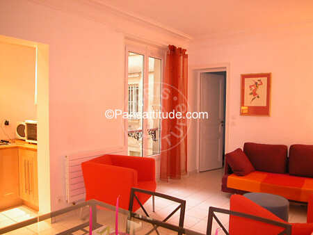 Sala Apartamento mobilado - 40m²  - 1 quarto - Jules Joffrin - Mairie du 18ème - Paris