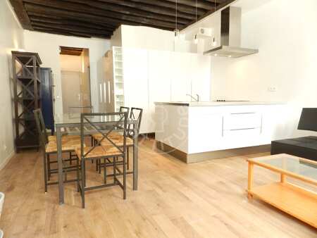 Salon Appartement meublé - 50m²  - 1 chambre - Centre George Pompidou - Paris