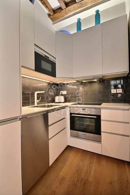 Cozinha Apartamento mobilado - 48m²  - 1 quarto - Arts et Métiers - Paris