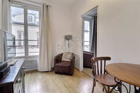 Salon Appartement meublé - 20m²  - 1 chambre - Place Monge - Paris