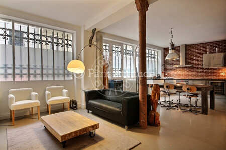 Living room Furnished apartment - 80m² - 2 bedrooms - Poissonnière - Paris