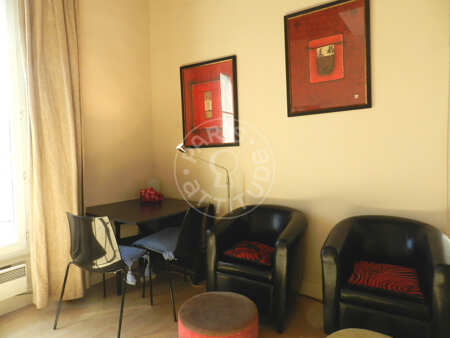 Salon Appartement meublé - 28m²  - 1 chambre - Montorgueil - Paris