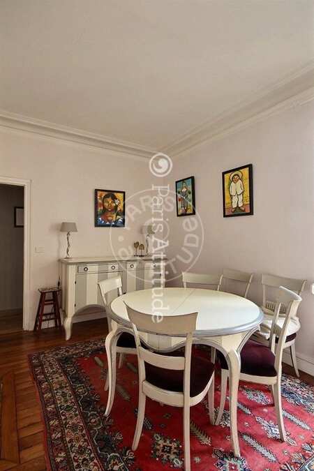 Dining room Furnished apartment - 130m² - 2 bedrooms - Tour Eiffel - Paris
