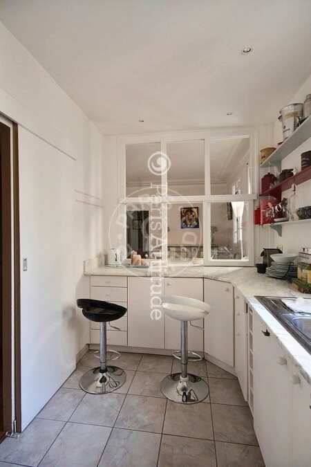 Kitchen Furnished apartment - 130m² - 2 bedrooms - Tour Eiffel - Paris