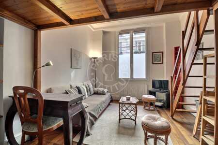 Living room Furnished studio - 35m²  - Pereire - Paris