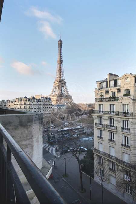 Balkon Möblierte wohnung - 94m²  - 2 Zimmer - Tour Eiffel - Paris
