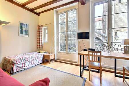 Salon Studio meublé - 37m²  - Ile Saint-Louis - Paris