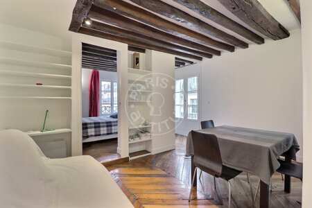 Salon Appartement meublé - 42m²  - 1 chambre - Bourse - Paris