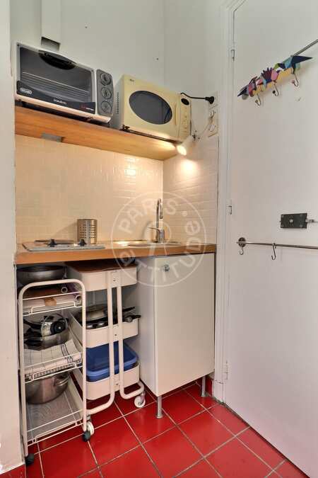 Kitchen Furnished apartment - 30m²  - 1 bedroom - Saint-Paul - Paris