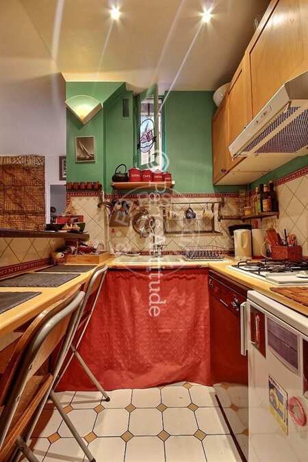 Cozinha Apartamento mobilado - 39m²  - 1 quarto - Jules Joffrin - Mairie du 18ème - Paris