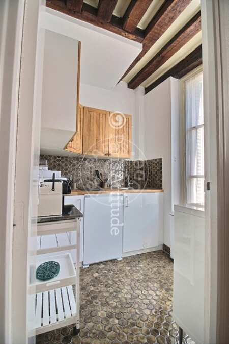 Cozinha Apartamento mobilado - 32m²  - 1 quarto - Saint Placide - Paris
