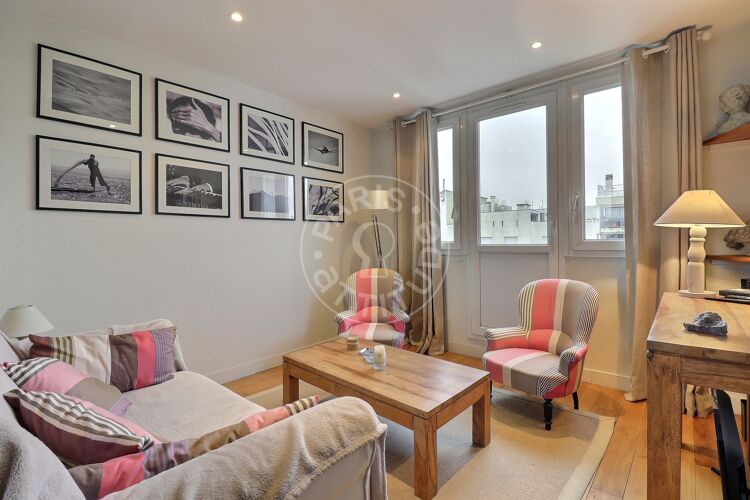Living room - Furnished 1 bedroom - Paris 75015 - 6081