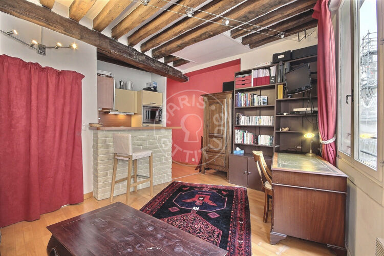 Living room - Furnished 1 bedroom - Paris 75001 - 6197