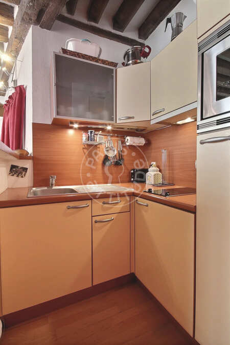 Cocina Piso amueblado - 31m²  - 1 dormitorio - Pyramides / Palais Royal - París