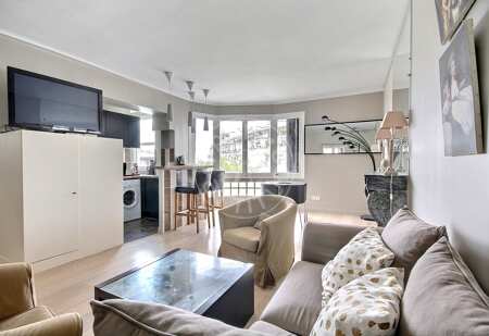 Living room Furnished apartment - 45m²  - 1 bedroom - Invalides - Paris
