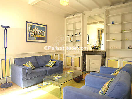 Sala Apartamento mobilado - 46m²  - 1 quarto - Jasmin / Mozart - Paris
