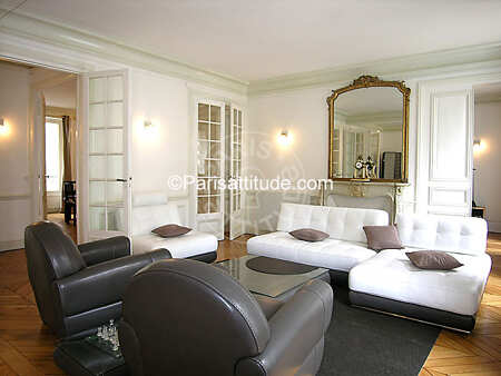 Living room Furnished apartment - 125m²  - 2 bedrooms - Porte Maillot / Palais des Congrès - Paris