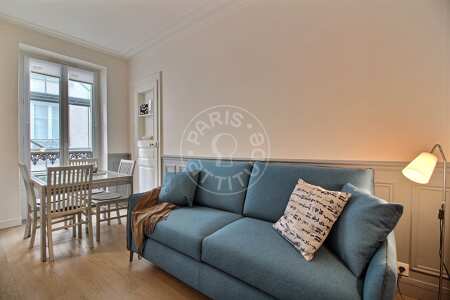 Living room Furnished studio alcove - 30m²  - Oberkampf - Paris