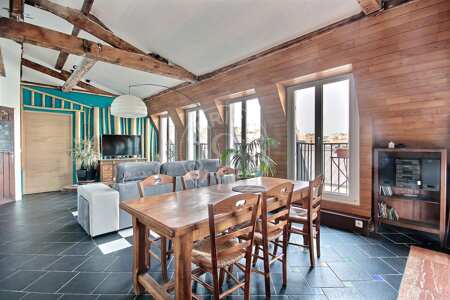 Dining room Furnished apartment - 95m²  - 2 bedrooms - Faubourg Saint-Martin - Paris