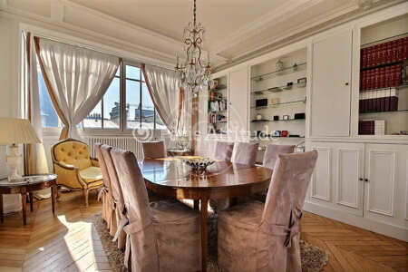 Dining room Furnished apartment - 108m²  - 3 bedrooms - Auteuil - Paris