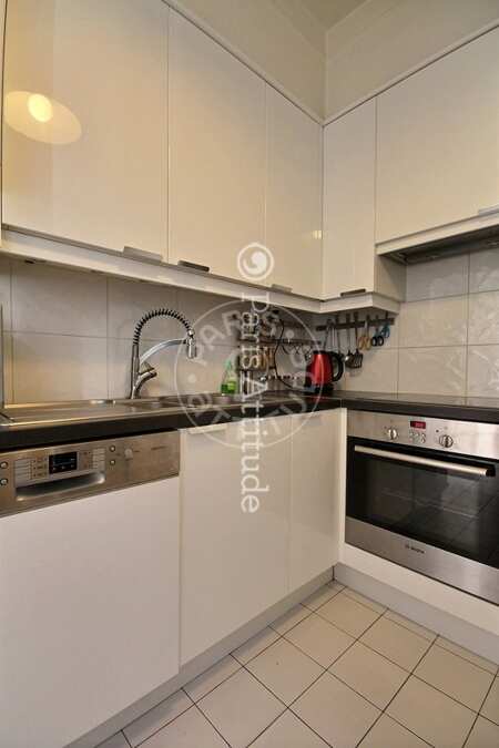 Kitchen Furnished apartment - 108m²  - 3 bedrooms - Auteuil - Paris