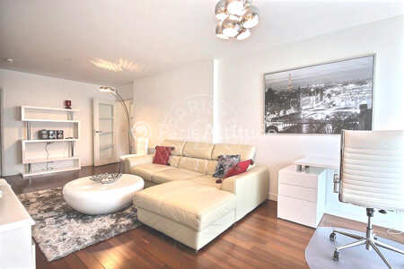 Living room Furnished apartment - 92m²  - 3 bedrooms - Boulogne-Billancourt