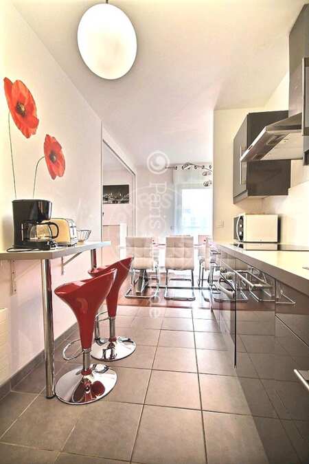 Kitchen Furnished apartment - 92m²  - 3 bedrooms - Boulogne-Billancourt
