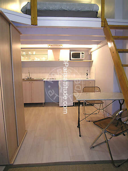 Kitchen Furnished studio - 19m²  - Saint Placide - Paris