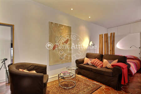 Living room Furnished studio alcove - 31m²  - Montmartre / Place des Abbesses - Paris