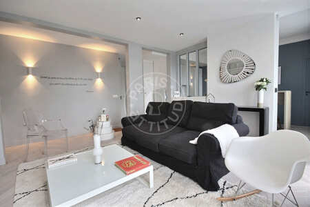 Living room Furnished apartment - 68m²  - 2 bedrooms - Oberkampf - Paris