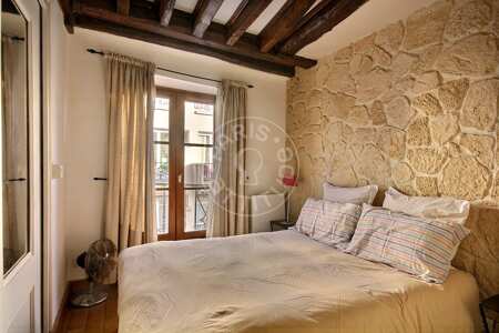 Camera da letto Appartamento arredato - 30m²  - 1 locale - Place des Vosges - Parigi