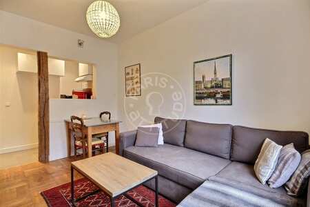Living room Furnished apartment - 30m²  - 1 bedroom - Place Monge - Paris