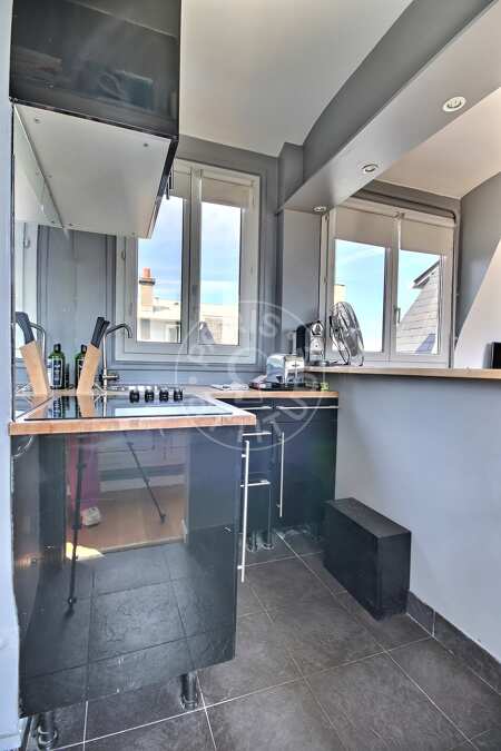 Kitchen Furnished studio - 25m²  - Levallois-Perret