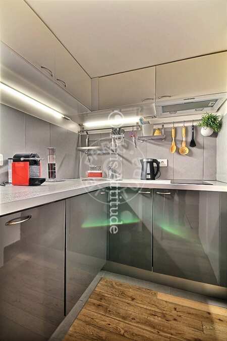 Kitchen Furnished studio - 19m²  - Châtelet - Paris