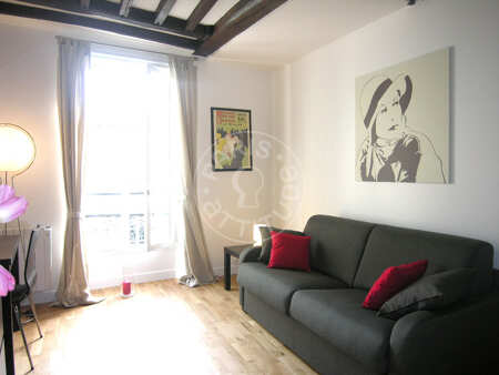 Living room Furnished studio - 21m²  - Bastille - Paris