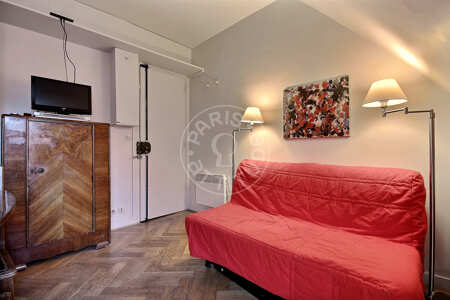Salon Studio meublé - 17m²  - Cardinal Lemoine - Paris