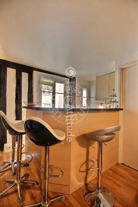 Cuisine Appartement meublé - 40m²  - 1 chambre - Saint-Paul - Paris