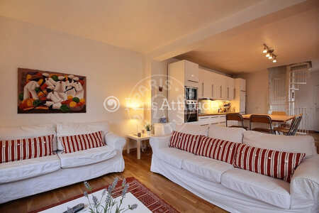 Living room Furnished duplex - 82m²  - 2 bedrooms - Strasbourg Saint-Denis - Paris