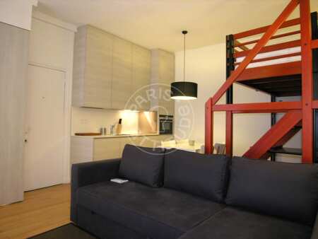 Salon Studio meublé - 25m²  - Motte-Piquet Grenelle - Paris