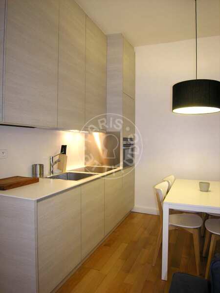 Cuisine Studio meublé - 25m²  - Motte-Piquet Grenelle - Paris