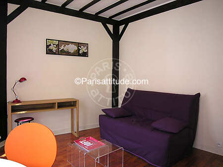 Sala Apartamento mobilado - 32m²  - 1 quarto - Oberkampf - Paris