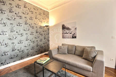 Salon Appartement meublé - 44m²  - 1 chambre - Arc de Triomphe - Paris